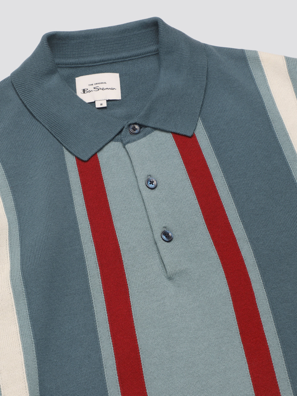 Knitwear Ben Sherman Signature Vertical Stripe Polo Turquoise | VXB-30808728